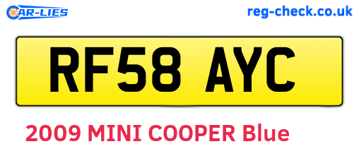 RF58AYC are the vehicle registration plates.