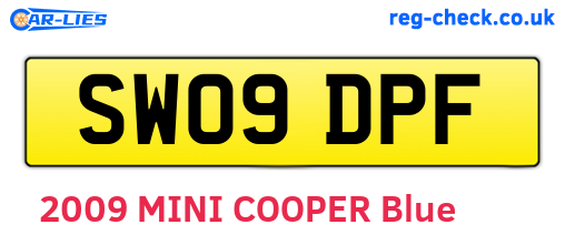 SW09DPF are the vehicle registration plates.