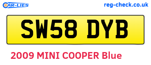 SW58DYB are the vehicle registration plates.