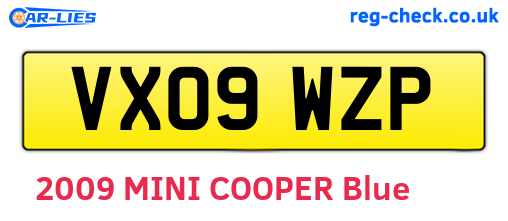 VX09WZP are the vehicle registration plates.