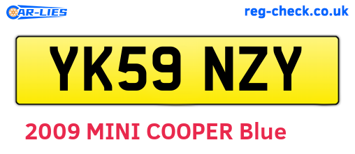 YK59NZY are the vehicle registration plates.