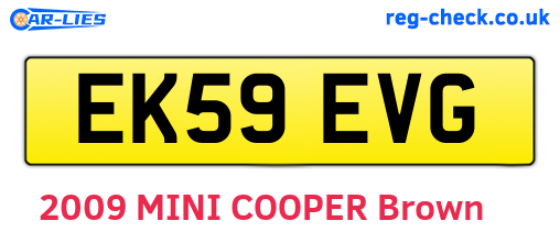 EK59EVG are the vehicle registration plates.