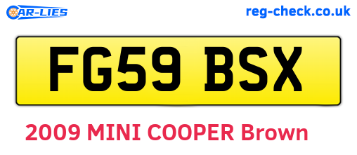 FG59BSX are the vehicle registration plates.