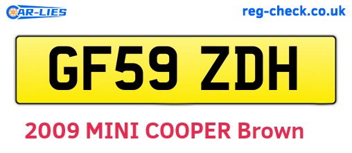GF59ZDH are the vehicle registration plates.