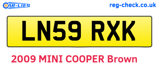 LN59RXK are the vehicle registration plates.