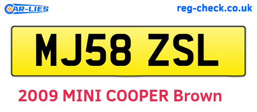 MJ58ZSL are the vehicle registration plates.
