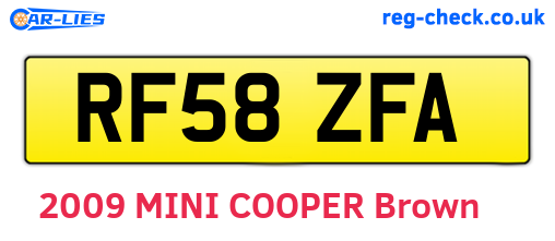 RF58ZFA are the vehicle registration plates.