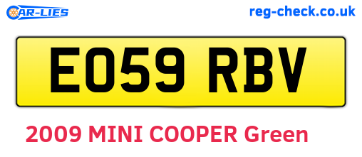 EO59RBV are the vehicle registration plates.