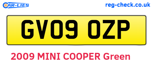 GV09OZP are the vehicle registration plates.