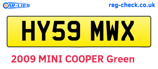 HY59MWX are the vehicle registration plates.