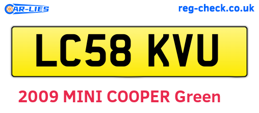 LC58KVU are the vehicle registration plates.