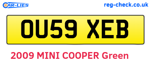 OU59XEB are the vehicle registration plates.