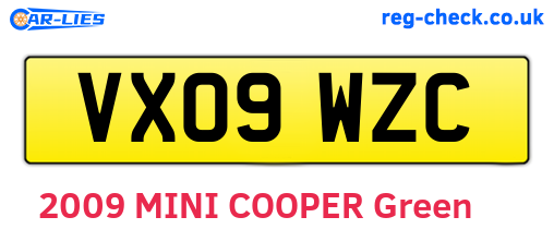 VX09WZC are the vehicle registration plates.