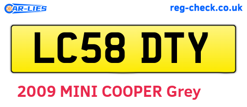 LC58DTY are the vehicle registration plates.