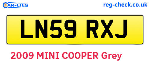 LN59RXJ are the vehicle registration plates.