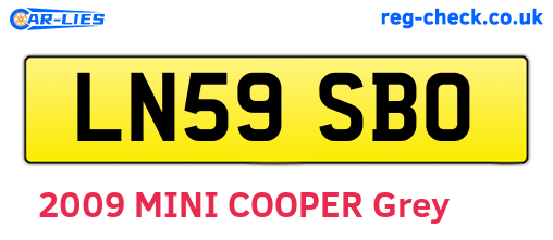 LN59SBO are the vehicle registration plates.