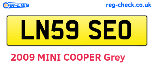 LN59SEO are the vehicle registration plates.
