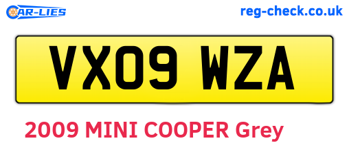 VX09WZA are the vehicle registration plates.