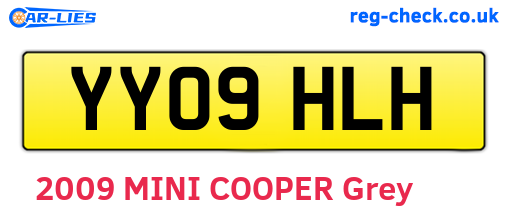 YY09HLH are the vehicle registration plates.