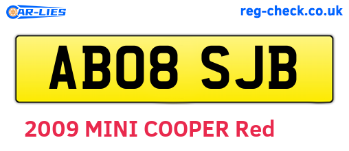 AB08SJB are the vehicle registration plates.