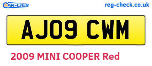AJ09CWM are the vehicle registration plates.