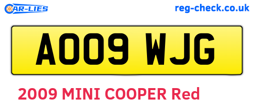 AO09WJG are the vehicle registration plates.