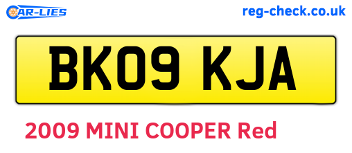 BK09KJA are the vehicle registration plates.