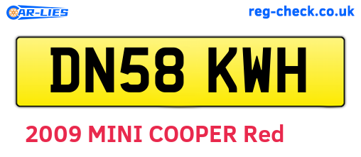 DN58KWH are the vehicle registration plates.