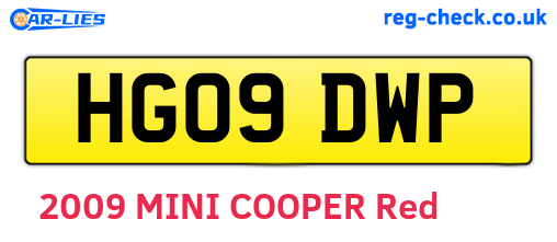 HG09DWP are the vehicle registration plates.