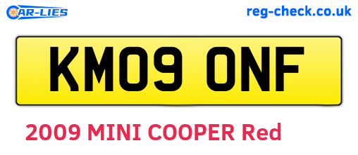 KM09ONF are the vehicle registration plates.