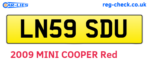 LN59SDU are the vehicle registration plates.