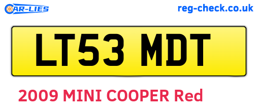 LT53MDT are the vehicle registration plates.