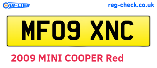 MF09XNC are the vehicle registration plates.