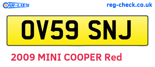 OV59SNJ are the vehicle registration plates.