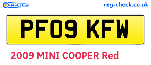 PF09KFW are the vehicle registration plates.