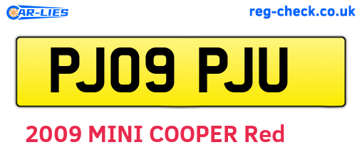 PJ09PJU are the vehicle registration plates.