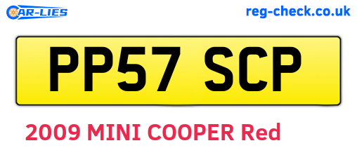 PP57SCP are the vehicle registration plates.