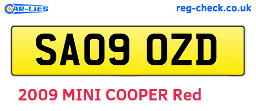 SA09OZD are the vehicle registration plates.