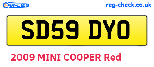SD59DYO are the vehicle registration plates.