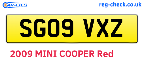 SG09VXZ are the vehicle registration plates.