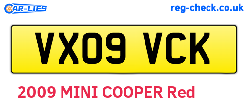 VX09VCK are the vehicle registration plates.