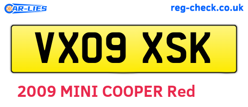 VX09XSK are the vehicle registration plates.