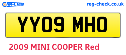 YY09MHO are the vehicle registration plates.