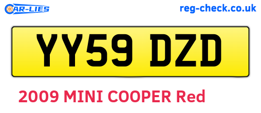 YY59DZD are the vehicle registration plates.