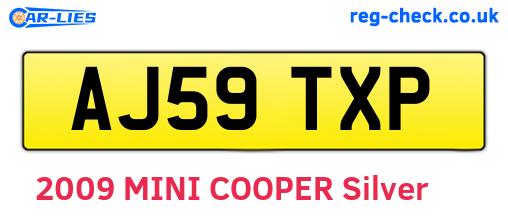 AJ59TXP are the vehicle registration plates.