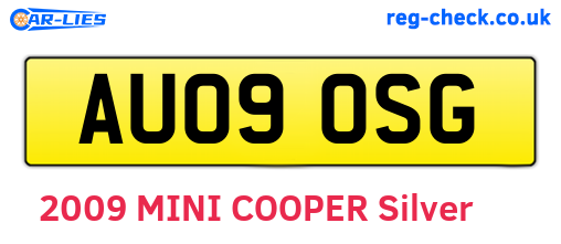 AU09OSG are the vehicle registration plates.