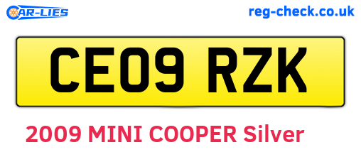 CE09RZK are the vehicle registration plates.