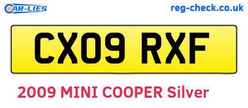 CX09RXF are the vehicle registration plates.