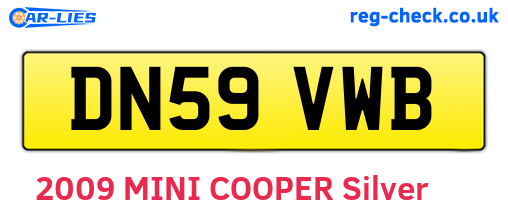 DN59VWB are the vehicle registration plates.