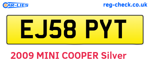 EJ58PYT are the vehicle registration plates.